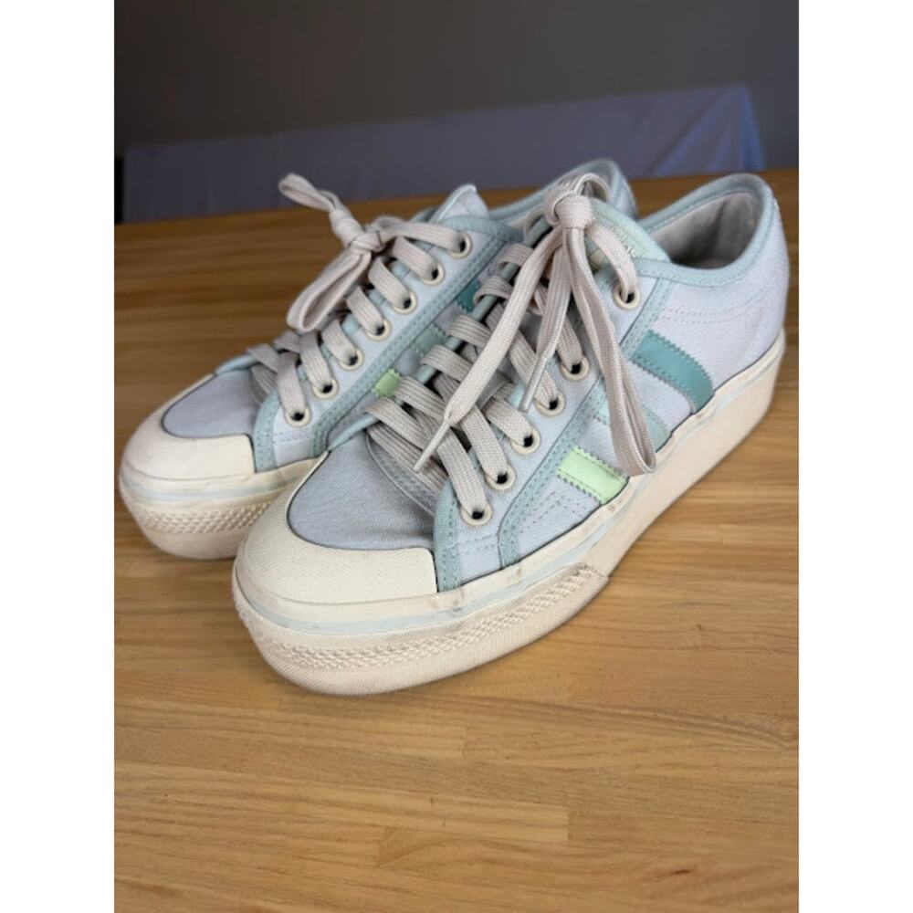 Adidas‎ Nizza Platform Parley Cream White Green GX4605 Women's Size 8